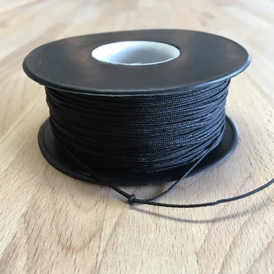 Makramézsinór nanocord PP 1 mm - Fekete