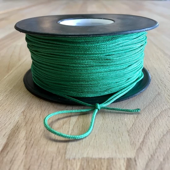 Makramézsinór nanocord PP 1 mm - Smaragdzöld