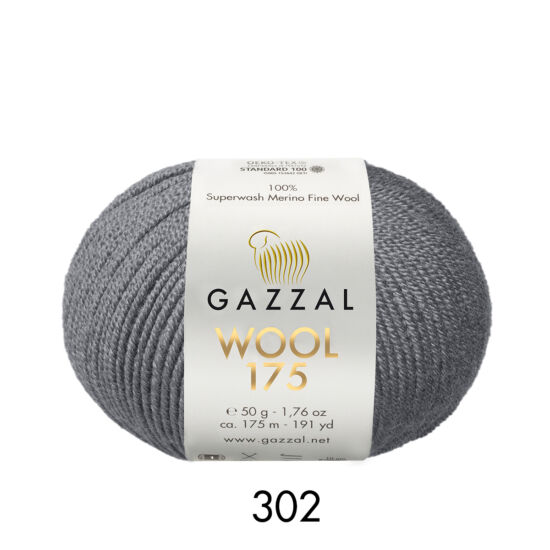 Gazzal Wool 175 100% merino – füstszürke