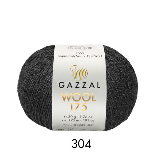 Gazzal Wool 175 100% merino – fekete