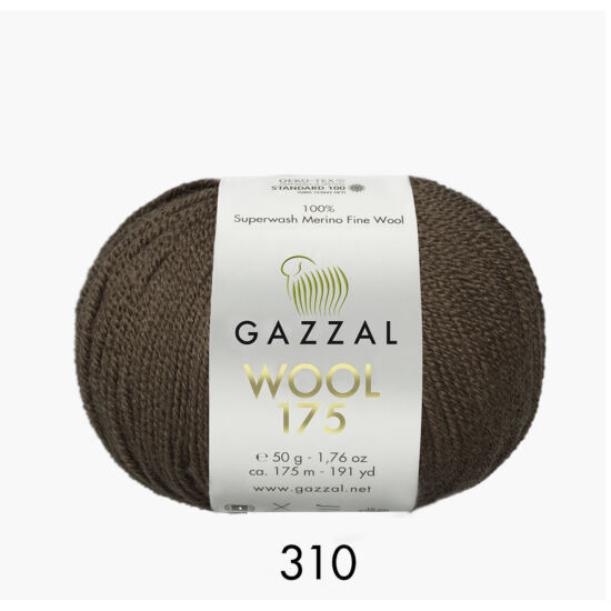 Gazzal Wool 175 100% merino – sötétbarna