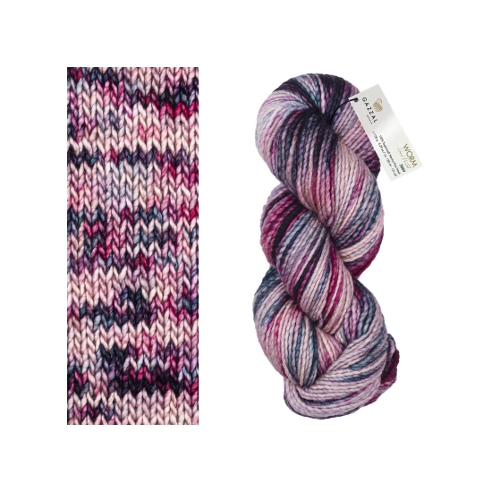 Gazzal Worm - kézzel festett fonal – 3889 – mix