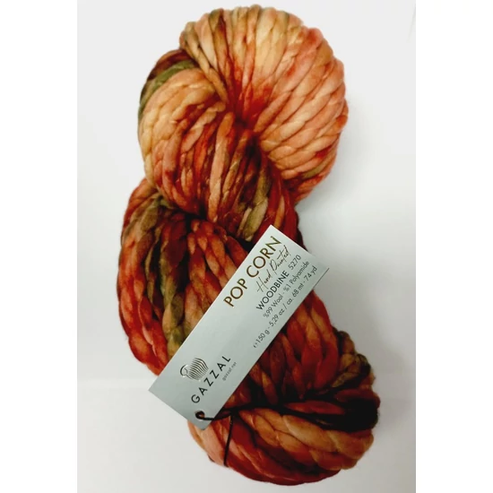 Gazzal PopCorn kézzel festett fonal – WOODBINE – 5270
