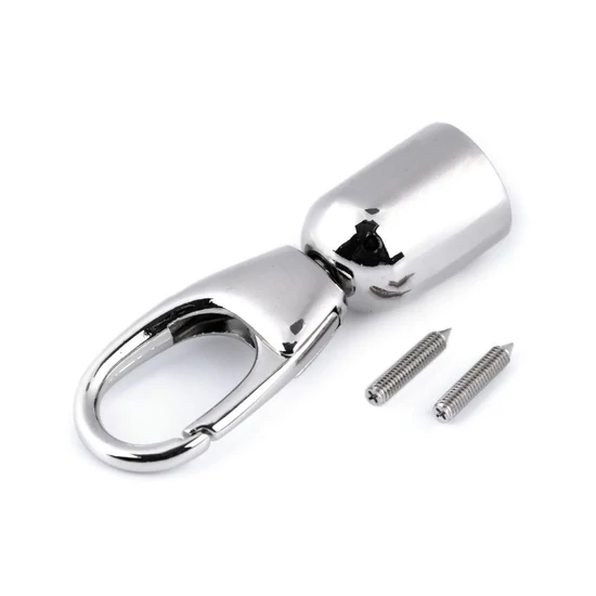 Zsinórvég karabínerrel táskafülre 15 mm - nikkel