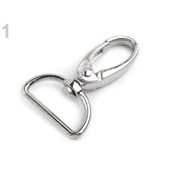 Fém karabiner bújtatóval 25 mm nikkel