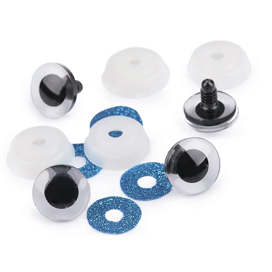 Biztonsági szem gliterrel 20 mm - kék