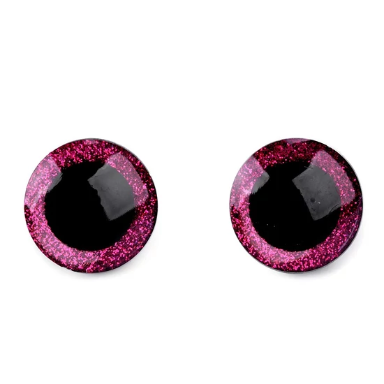 Biztonsági szem gliterrel 25 mm - pink