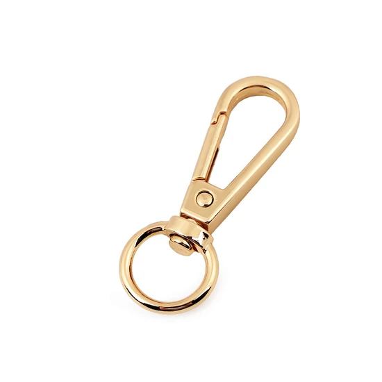Fém karabiner bújtatóval 12 mm arany