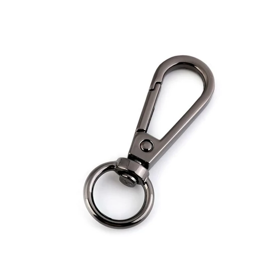 Fém karabiner bújtatóval 12 mm fekete nikkel