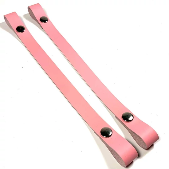 Tia Jonas - bőr táskafül patentos - rózsaszín 32 cm