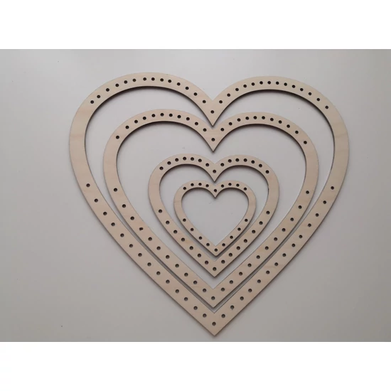 Makramé szövőkeret - Szív 10x12 cm