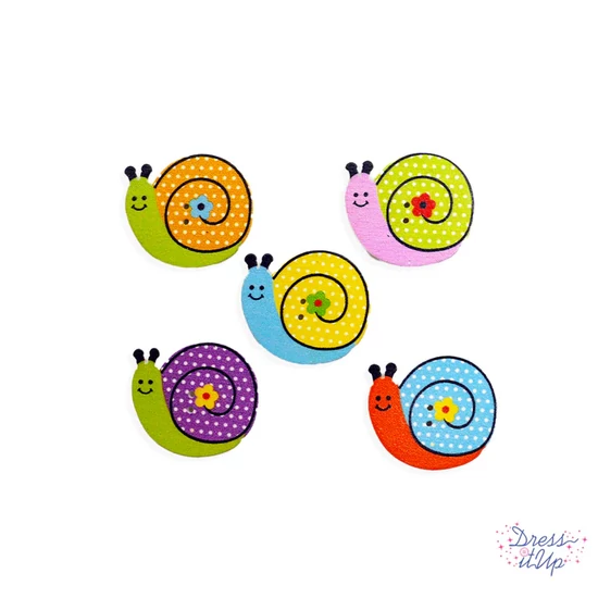Dress it up – Snails – wood buttons