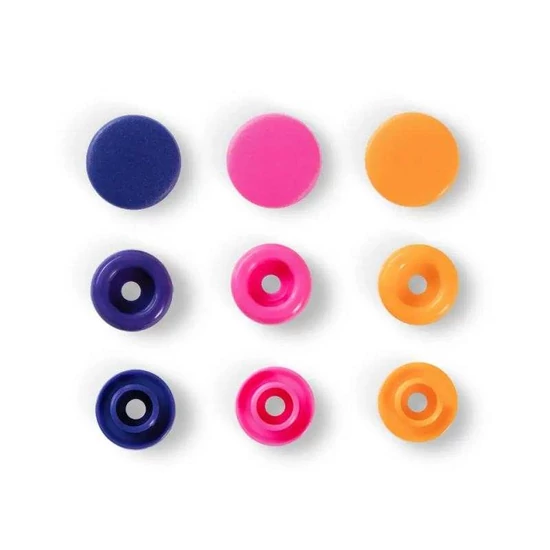 Prym Love műanyag patentcsomag - narancs, lila árnyalatok - 12,4 mm
