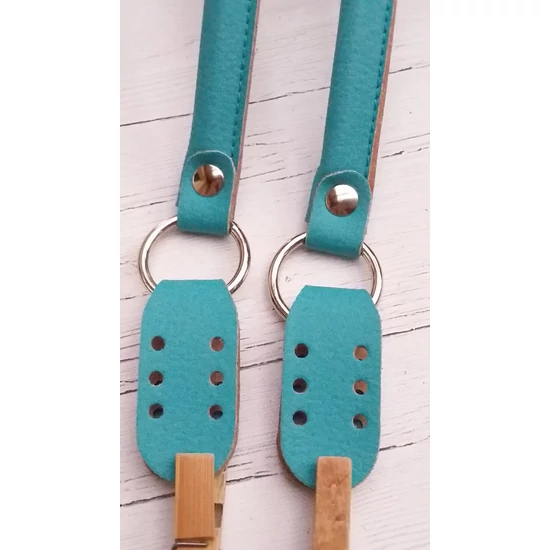 Táskafül 52+2x7 cm hosszú felvarrható - türkisz