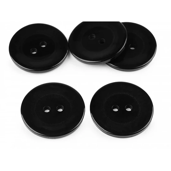 Gyöngyház gomb 38 mm - fekete