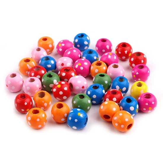Színes, pöttyös fagyöngy 12 mm - 10 db