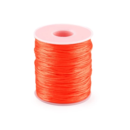 Szatén zsinór, patkányfarka 1 mm - neon narancs