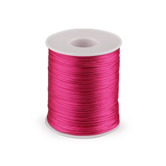 Szatén zsinór, patkányfarka 1 mm - lilás rózsaszín