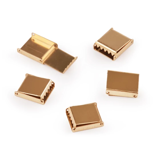 Lapos zsinórvég 10 mm szalagvég  - rosegold 10 db