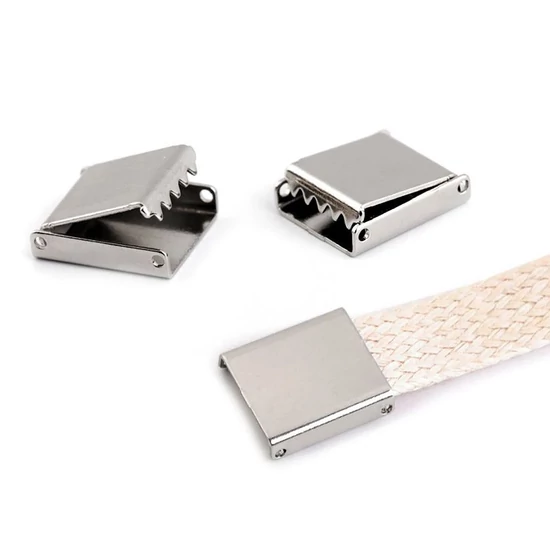 Lapos zsinórvég 10 mm szalagvég  - nikkel 10 db