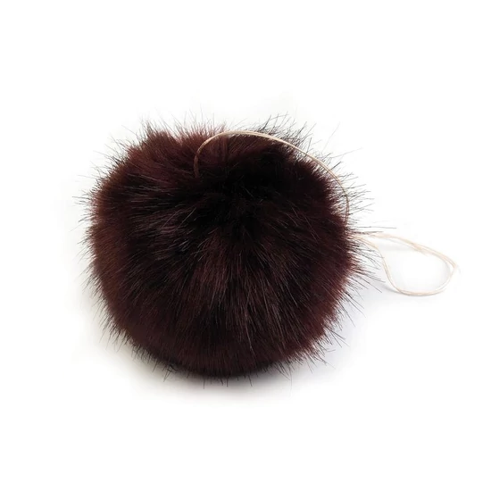 Szőrme bojt 9 cm - bordó