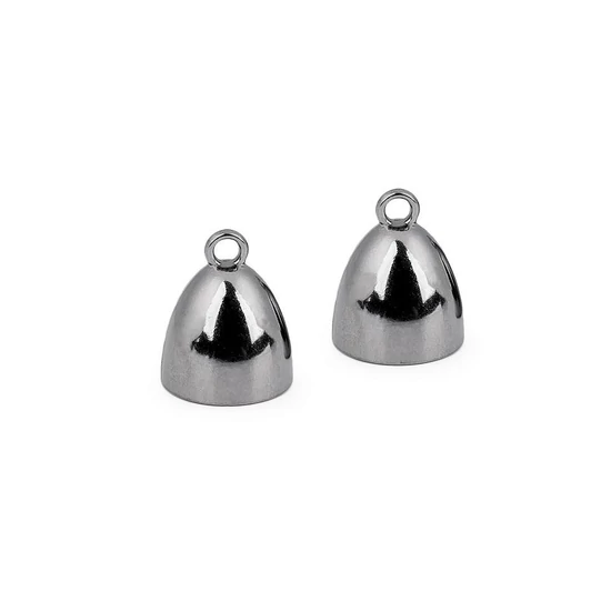 Fém zsinórvégződés kupak 14 mm 2 db- fekete nikkel
