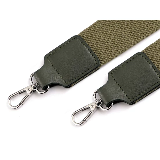Textil crossbody táskafül karabinerrel  3,8 cm - Keki nikkel szerelékkel