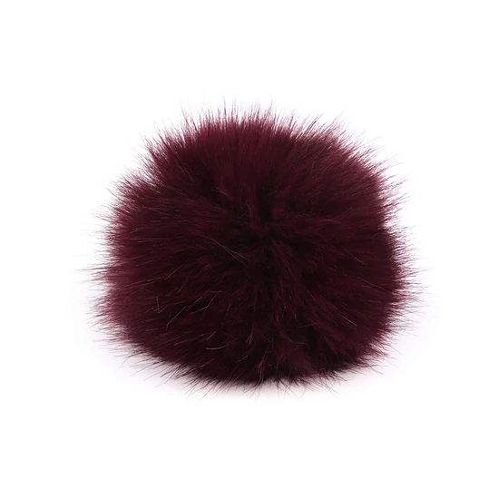 Szőrme bojt 12 cm - bordó