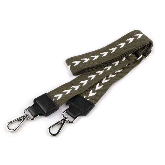 Textil állítható táskafül karabiner 3,8 cm széles - keki nyíl nikkel szerelékkel