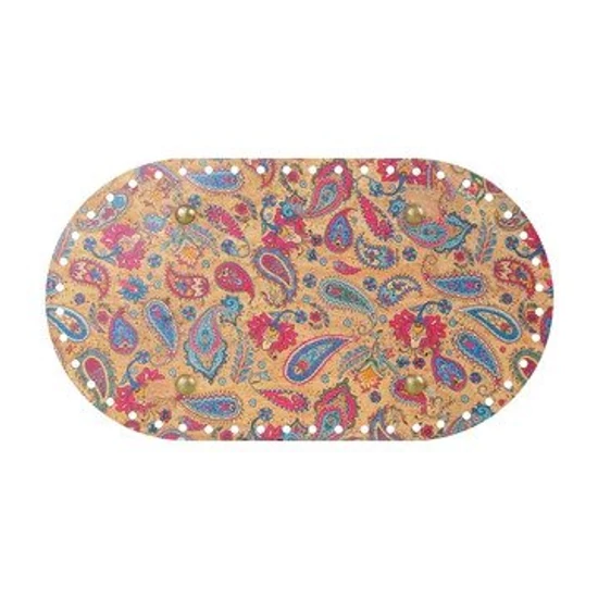 Parafa táskaalap ovális nagy 30x17 cm - színes levelek