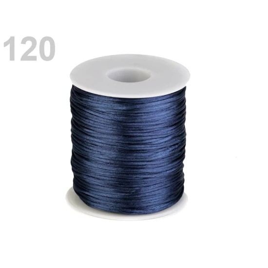 Szatén zsinór, patkányfarka 1 mm - Estate Blue