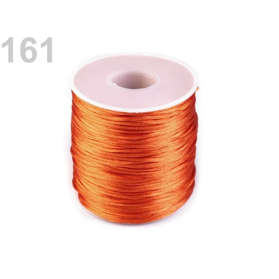 Szatén zsinór, patkányfarka 1 mm - sun orange