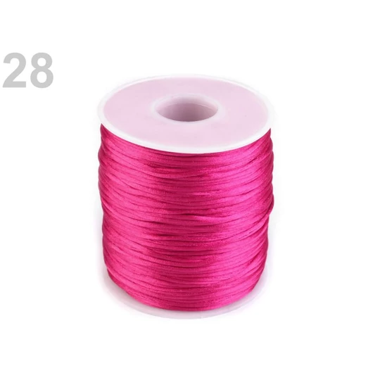 Szatén zsinór, patkányfarka 1 mm - Paradise Pink