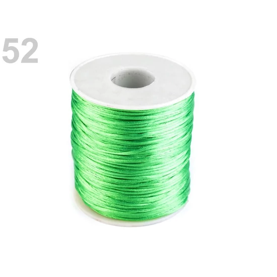 Szatén zsinór, patkányfarka 1 mm - Jasmine Green