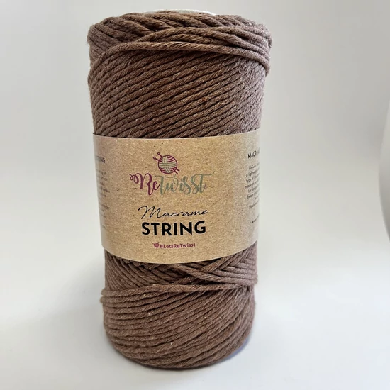 ReTwisst String - makraméfonal 2 mm - Barna