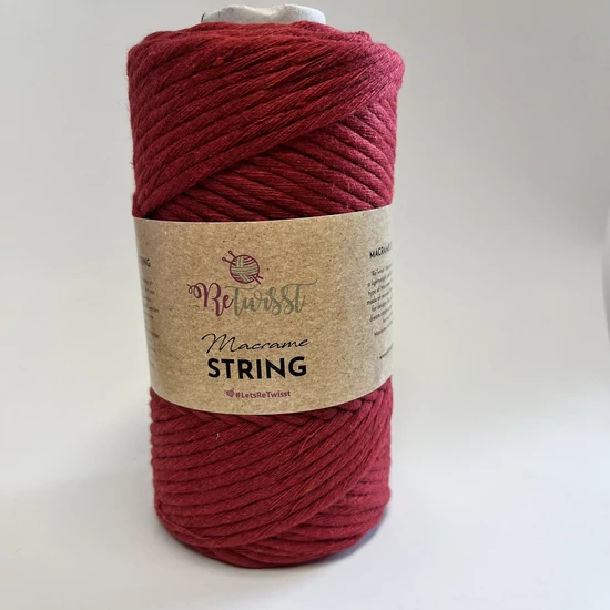 ReTwisst String - makraméfonal 3 mm - bordó