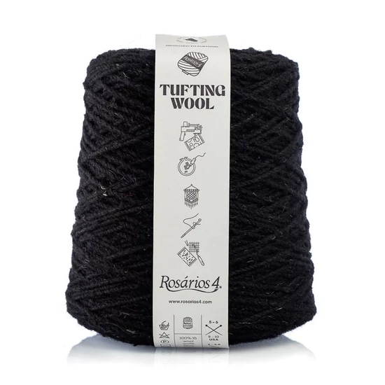 Rosários4 Tufting fonal 100% gyapjú - FEKETE