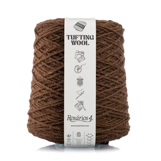 Rosários4 Tufting fonal 100% gyapjú - SÖTÉTBARNA