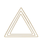 Kép 1/2 - Fém háromszög makraméhoz 25 cm - antik arany