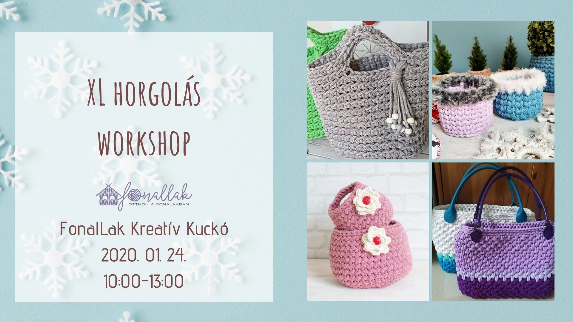 XL horgolás workshop - 2020. 01. 24. - 10:00-13:00