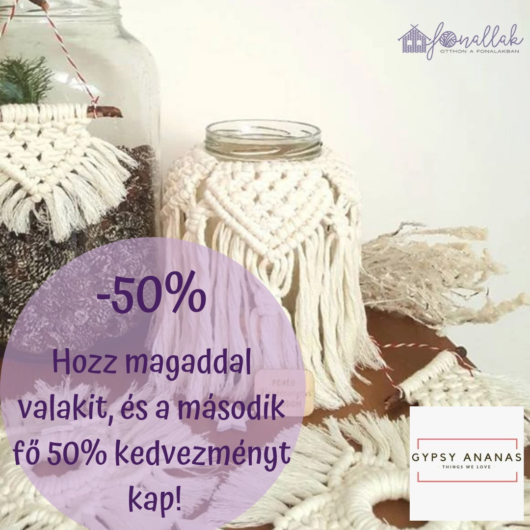 Makramé Workshop Gypsyananas-szal - 2019. 02. 09. - 10:00-13:00