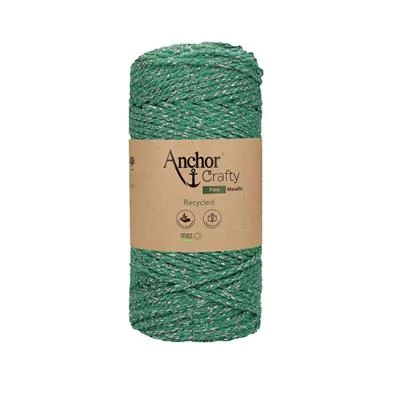 Anchor Crafty Fine 3 ply ezüstszálas makraméfonal - zöld