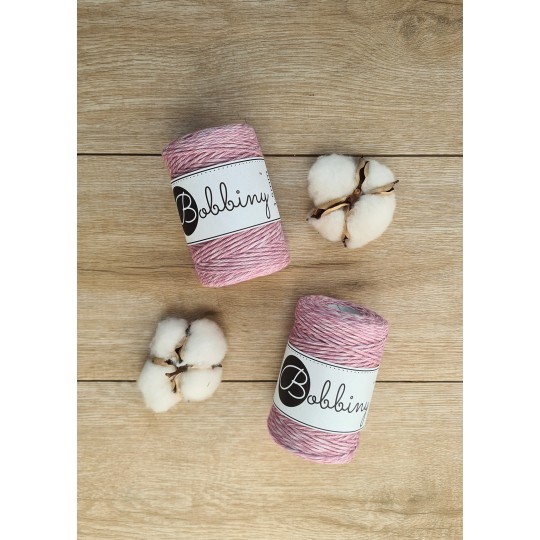 Bobbiny Baby makramé fonal 1,5 mm - RASPBERRY SHAKE