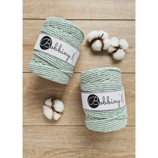 Bobbiny 3 Ply Makramé fonal 5 mm - MINT SHAKE