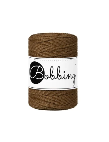Bobbiny 3 Ply Makramé fonal 1,5 mm - NUT BROWN