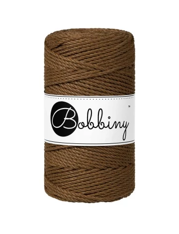 Bobbiny 3 Ply Makramé fonal 3 mm - NUT BROWN