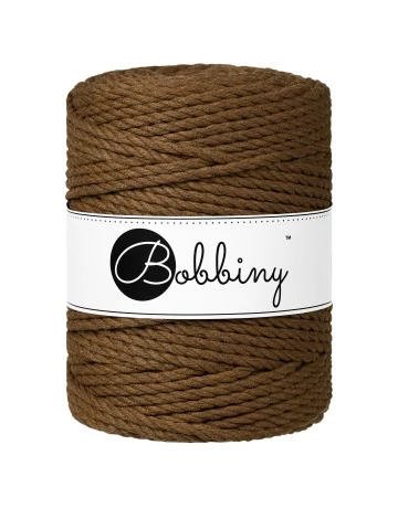 Bobbiny 3 Ply Makramé fonal 5 mm - NUT BROWN