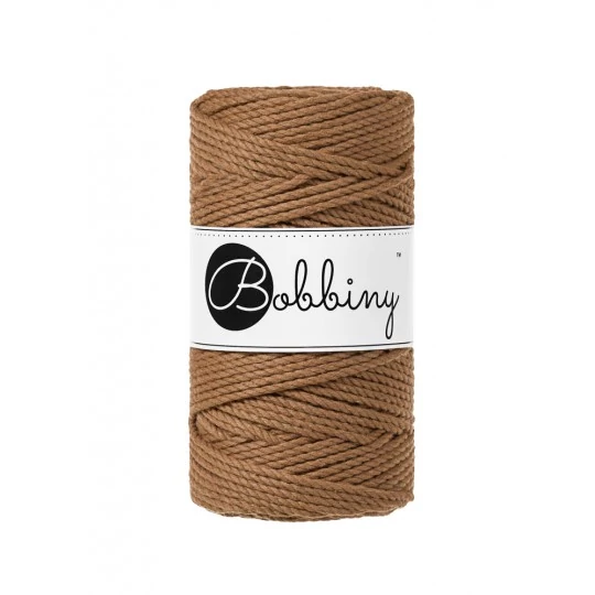 Bobbiny 3 Ply Makramé fonal 3 mm - Karamell