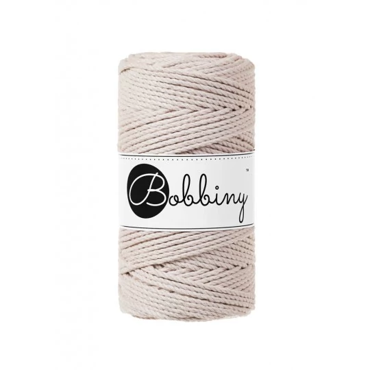 Bobbiny 3 Ply Makramé fonal 3 mm - Nude
