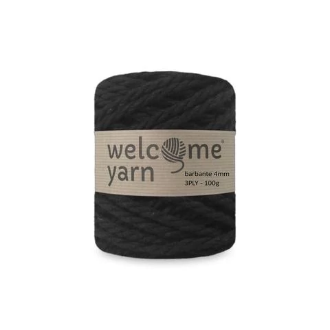 WelcomeYarn spárgafonal XL 3 ply 100 g - FEKETE
